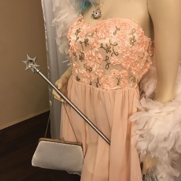 ADORABLE vintage peach baby doll style FAIRY DRESS! - Picture 5 of 16